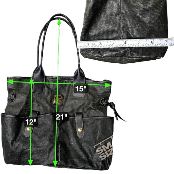 Dooney & Bourke Tote Shoulder Bag Black Old Money Minimalist Timeless Classic - Picture 4 of 16
